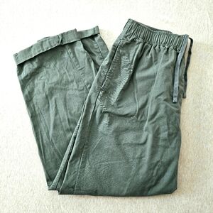 [Like New] Muji Vintage Cotton Chino Tucked Pants Elastic Band Drawstring Size M